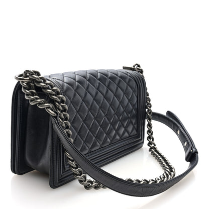 Chanel Lambskin Quilted Medium Boy Flap Black 3 of 10