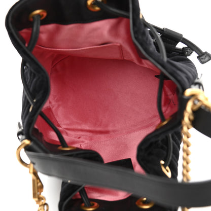 Gucci Velvet Matelasse GG Marmont Bucket Bag Black 4 of 10