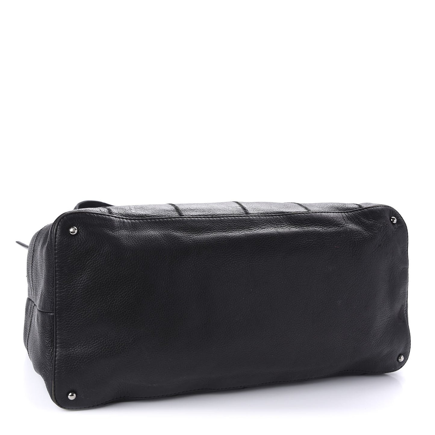 Calfskin Square Stitched Tassel Bag Black