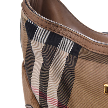 Burberry Vintage Leather House Check Medium Creighton Hobo Dark Stone 20 of 28