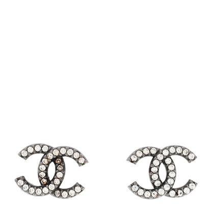 Chanel Ruthenium Crystal CC Earrings 1 of 5