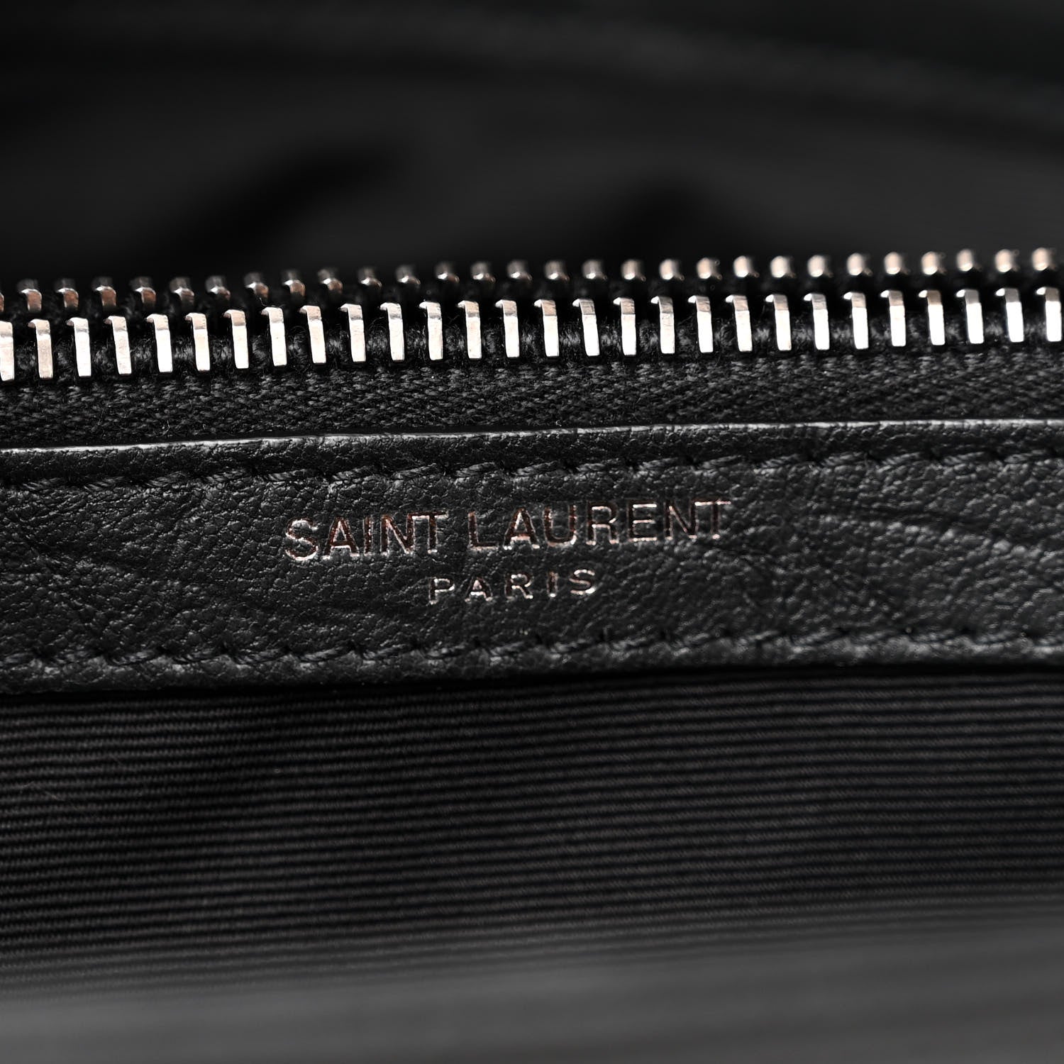 Saint Laurent Calfskin Crocodile Embossed Medium West Hollywood Monogram Fold-Over Black 8 of 11