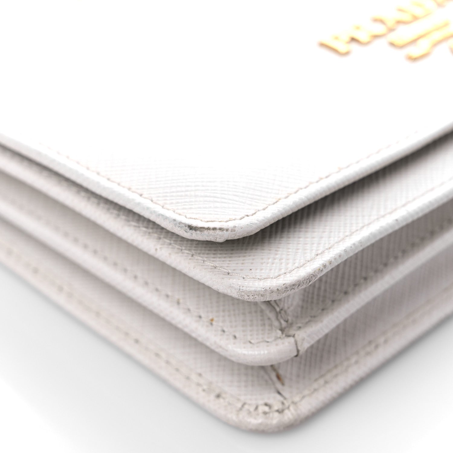 Prada Saffiano Lux Chain Wallet White 7 of 17