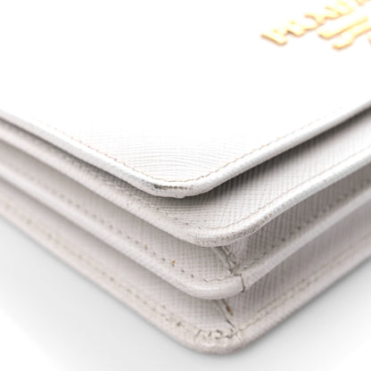 Prada Saffiano Lux Chain Wallet White 7 of 17