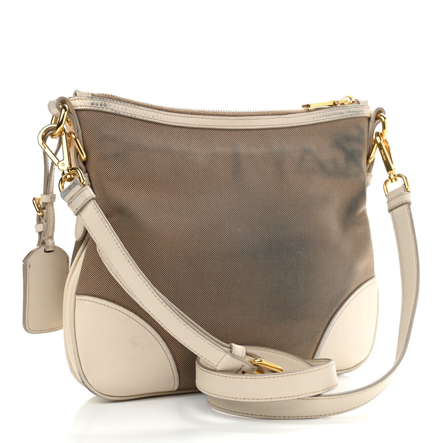 Jacquard Logo Small Flat Messenger Bag White