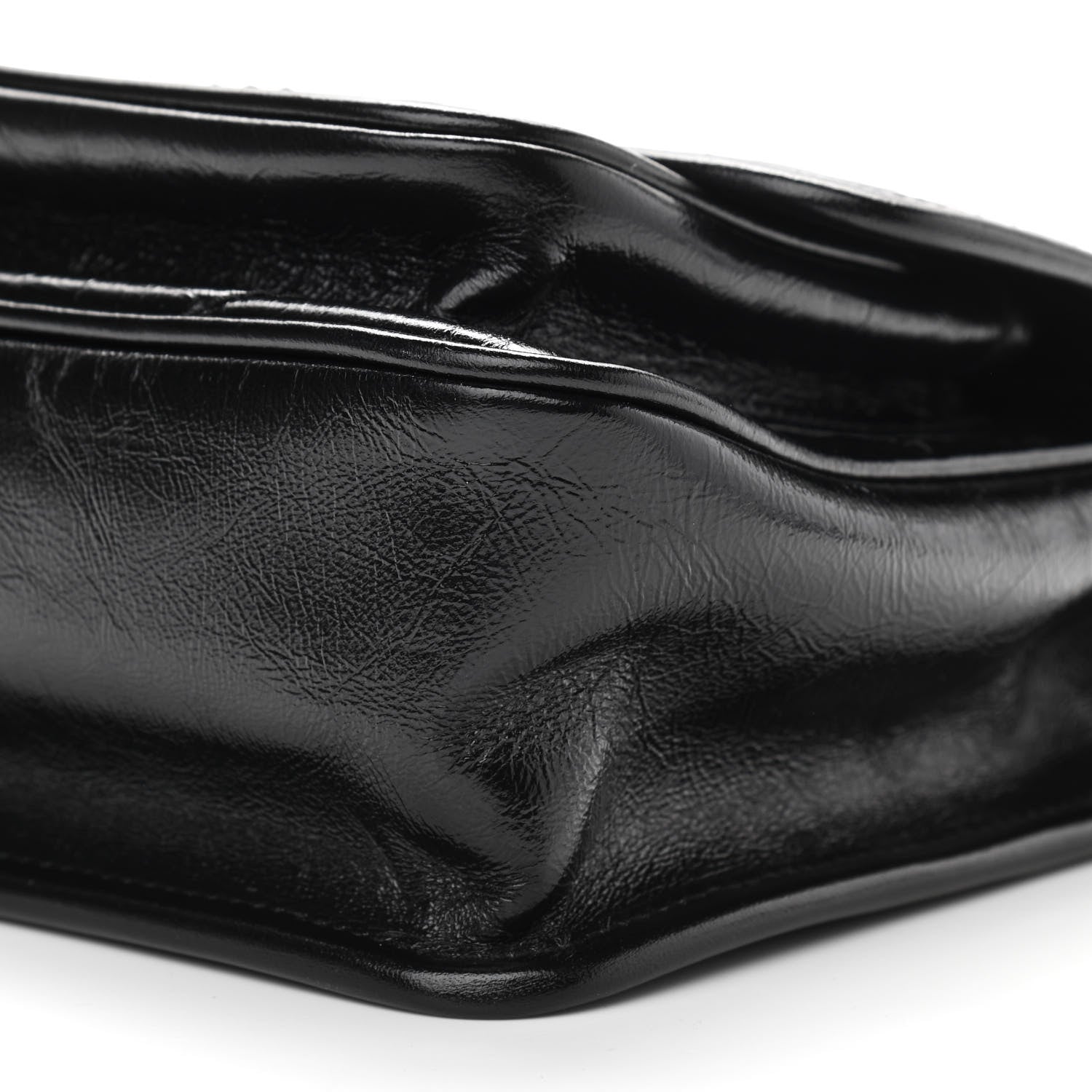 Saint Laurent Crinkled Calfskin Matelasse Monogram Baby Niki Chain Satchel Black 9 of 9
