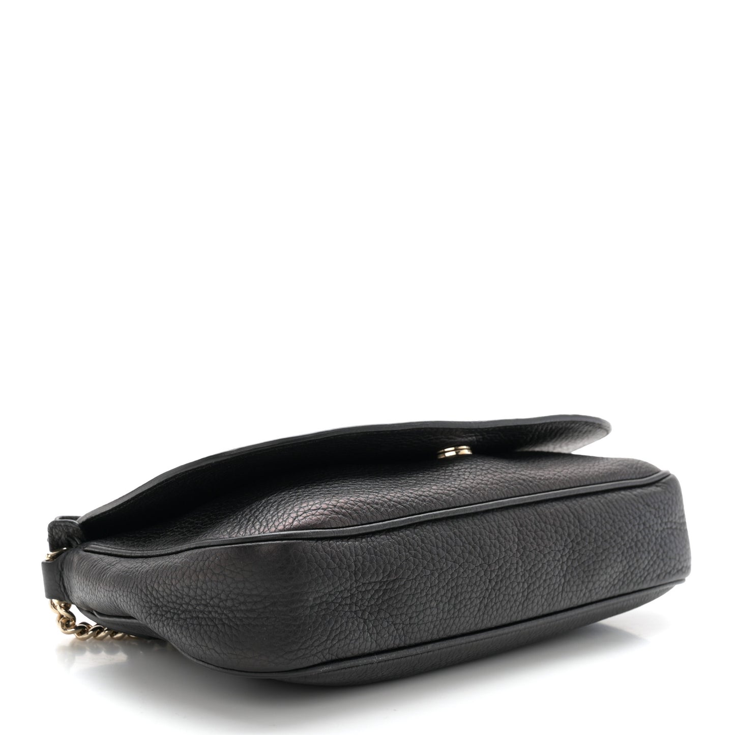 Pebbled Calfskin Medium Soho Flap Crossbody Black