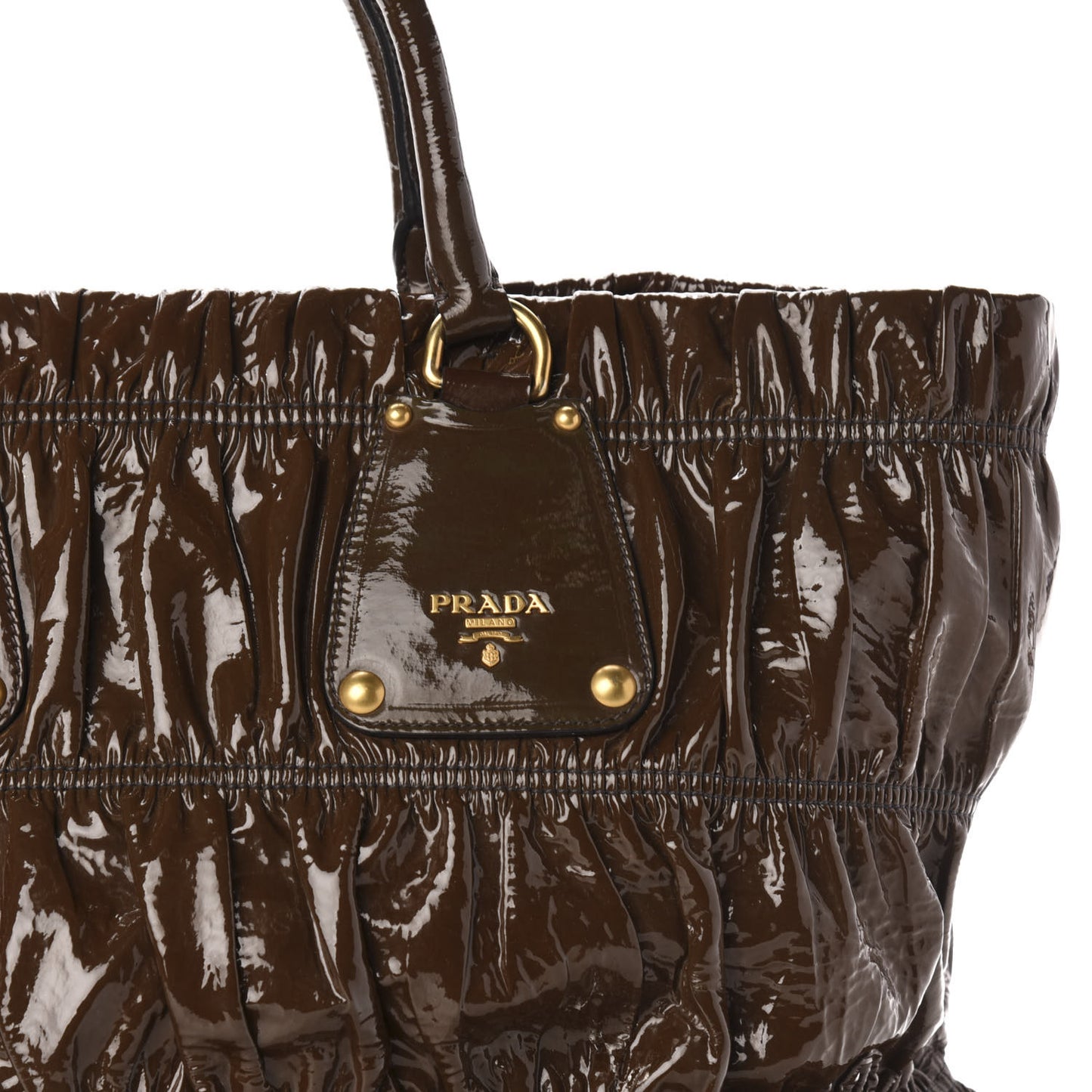 Vernice Gaufre Tote Brown