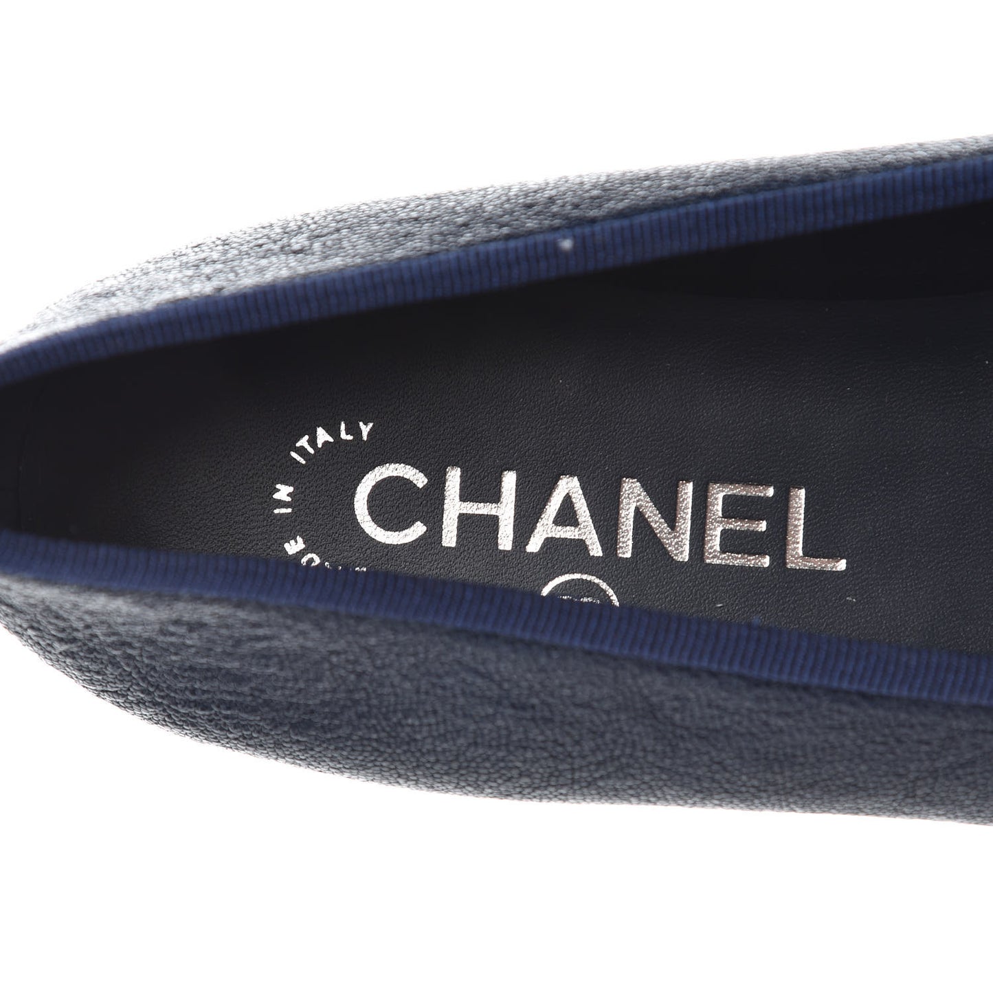 Caviar Cap Toe Ballerina Flats 36.5 Navy
