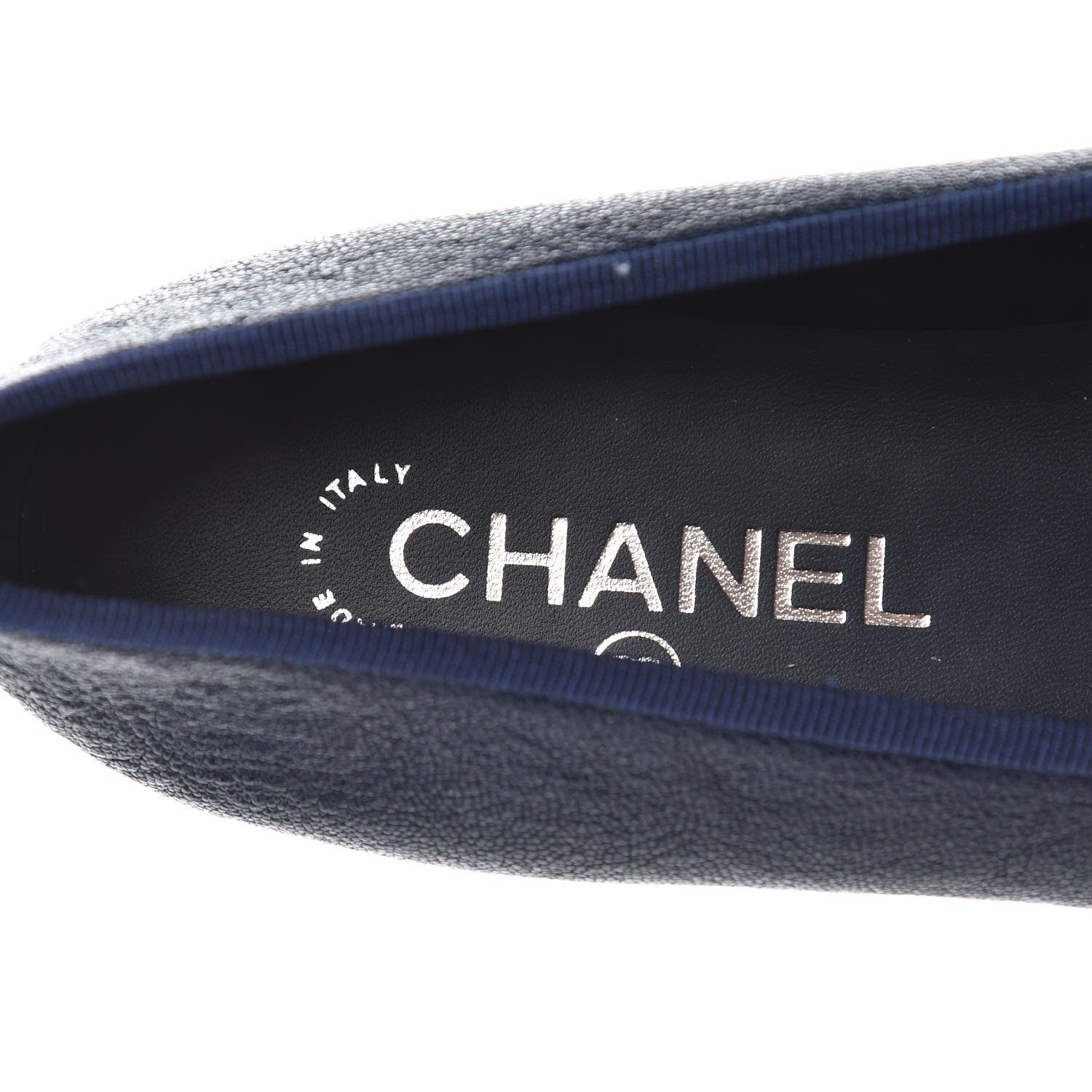 Chanel Caviar Cap Toe Ballerina Flats 36.5 Navy 6 of 9