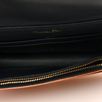 Christian Dior Metallic Patent Micro-Cannage Diorama Wallet on Chain Pouch Orange 5 of 10