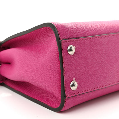 Fendi Vitello Granato Camoscio Selleria Macro Stitchings Mini Peekaboo Iconic Satchel Magenta 9 of 10