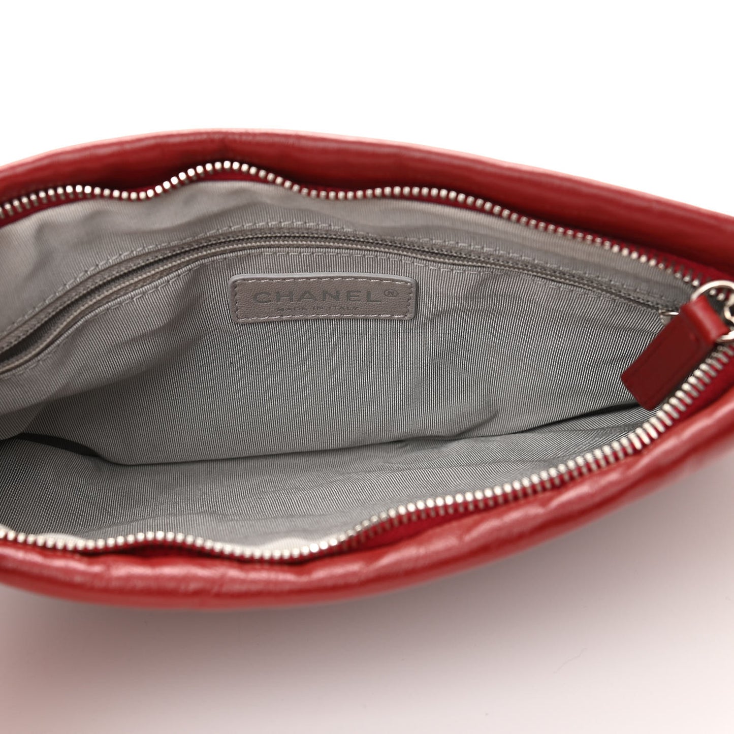 Calfskin On The Bund Pochette Dark Red