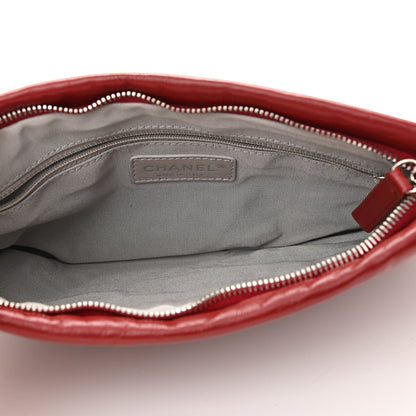 Chanel Calfskin On The Bund Pochette Dark Red 5 of 10