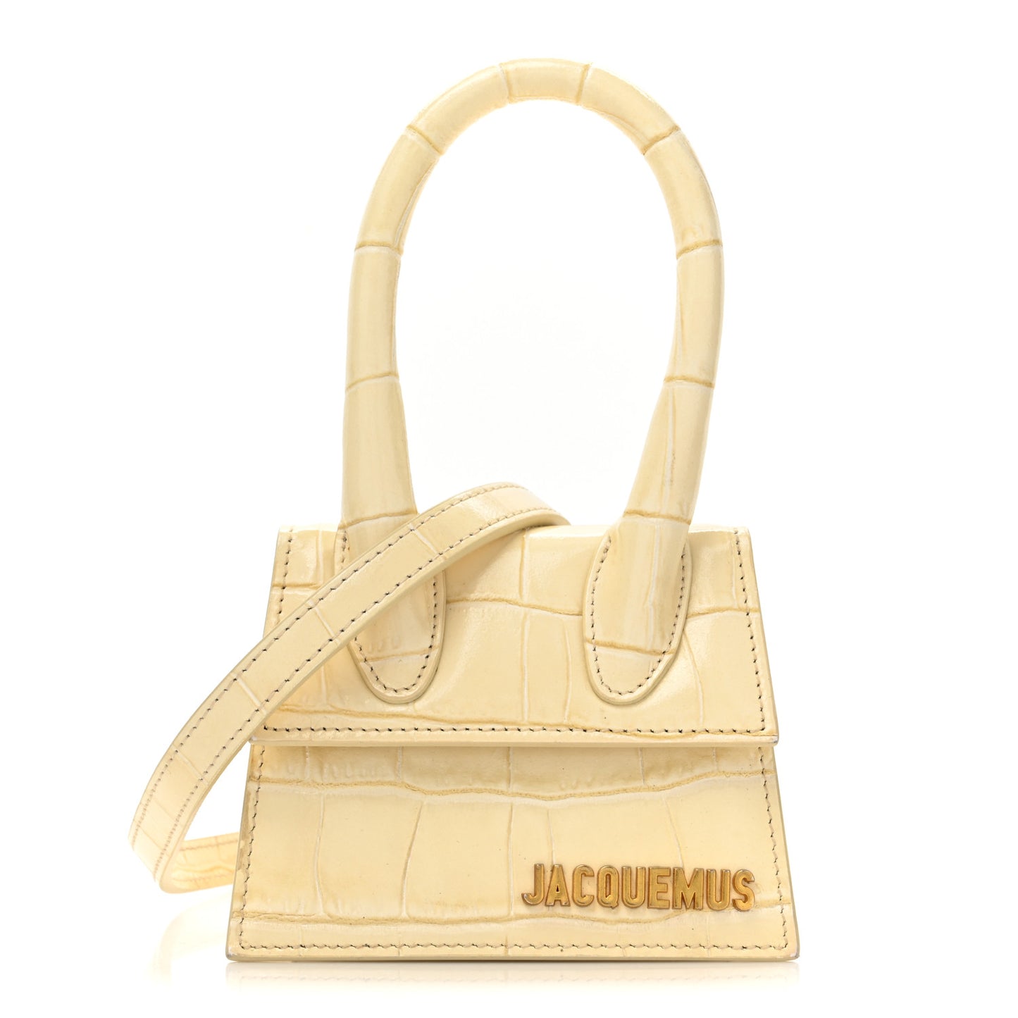 Calfskin Crocodile Embossed Le Chiquito Beige