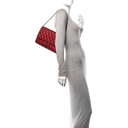 Chanel Lambskin Quilted Clutch With Chain Flap Red 2 of 11