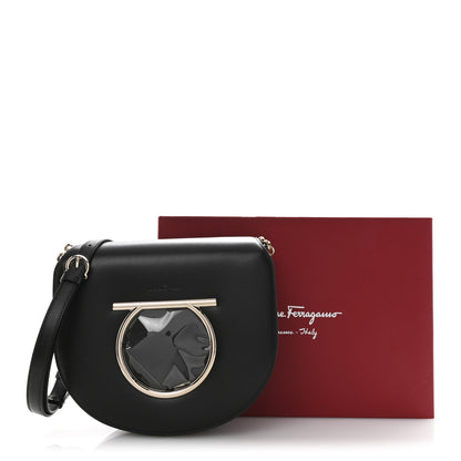 Salvatore Ferragamo Calfskin Large Vela Flap Bag Black 11 of 11