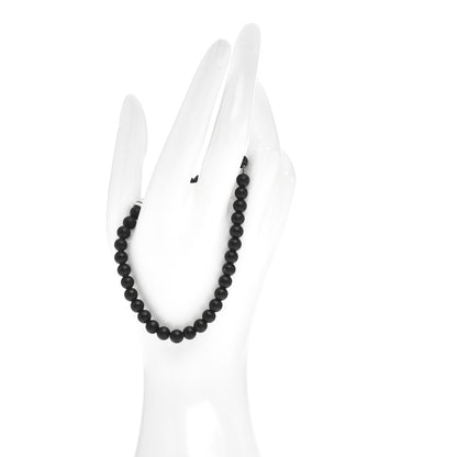 David Yurman Sterling Silver Black Onyx 6mm Spiritual Beads Bracelet 2 of 4