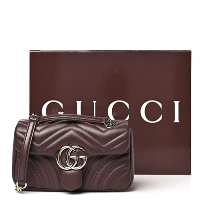Gucci Lambskin Matelasse Small GG Marmont Shoulder Bag Rosso Ancora 10 of 10
