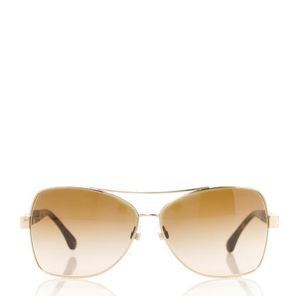 Chanel Lambskin Quilted CC Aviator Sunglasses 4195-Q Brown 2 of 7