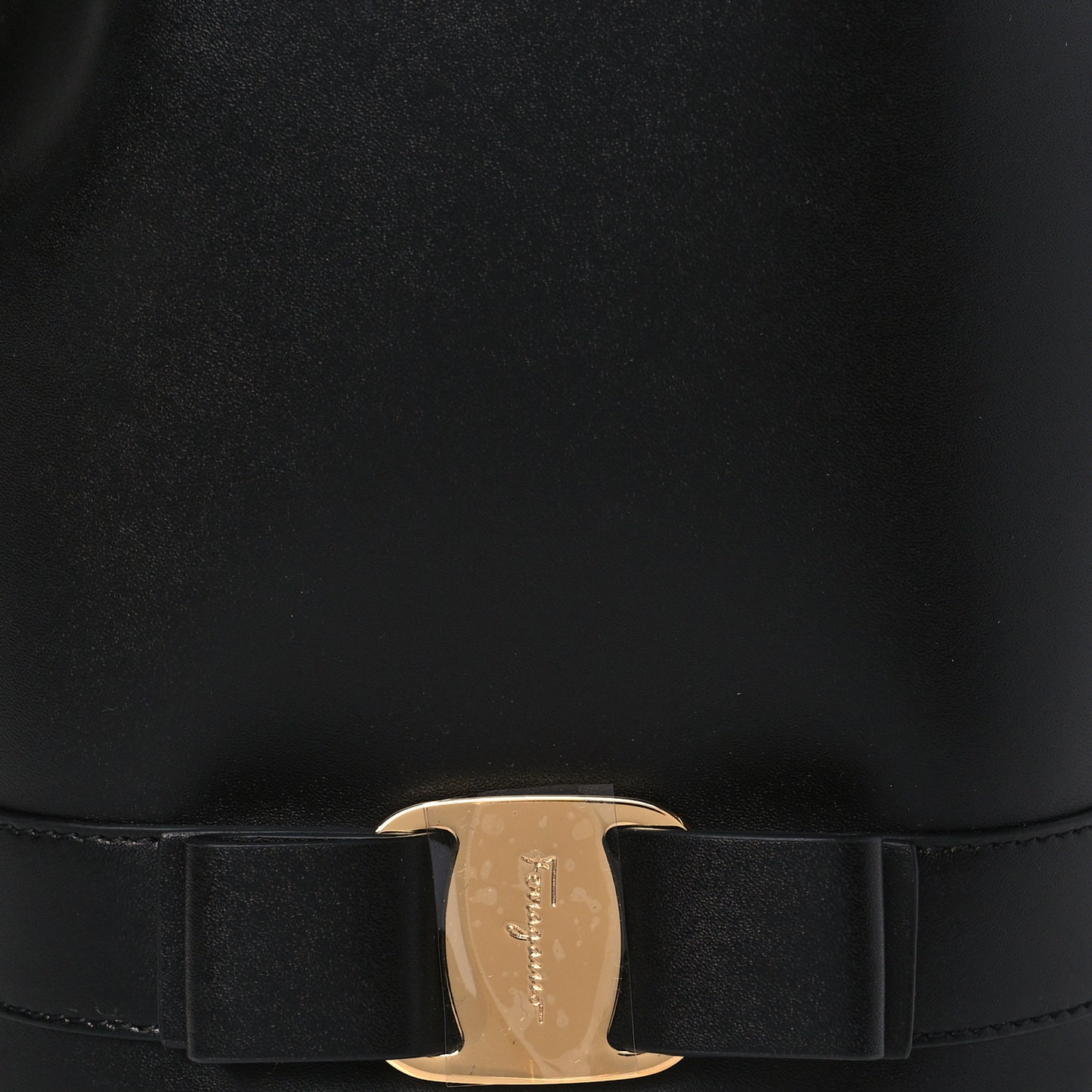 Calfskin Vara Bow Bucket Bag Black
