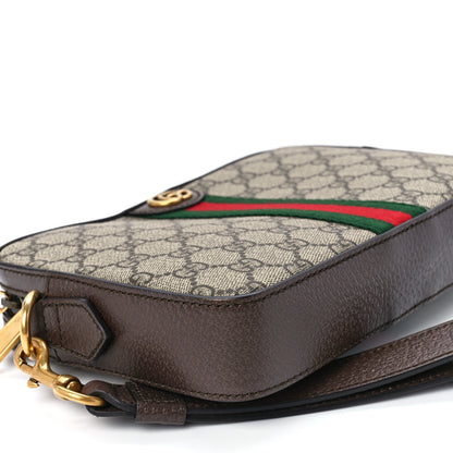 Gucci GG Supreme Monogram Textured Dollar Calfskin Web Ophidia Wristlet Shoulder Bag Beige Ebony New Acero 10 of 11