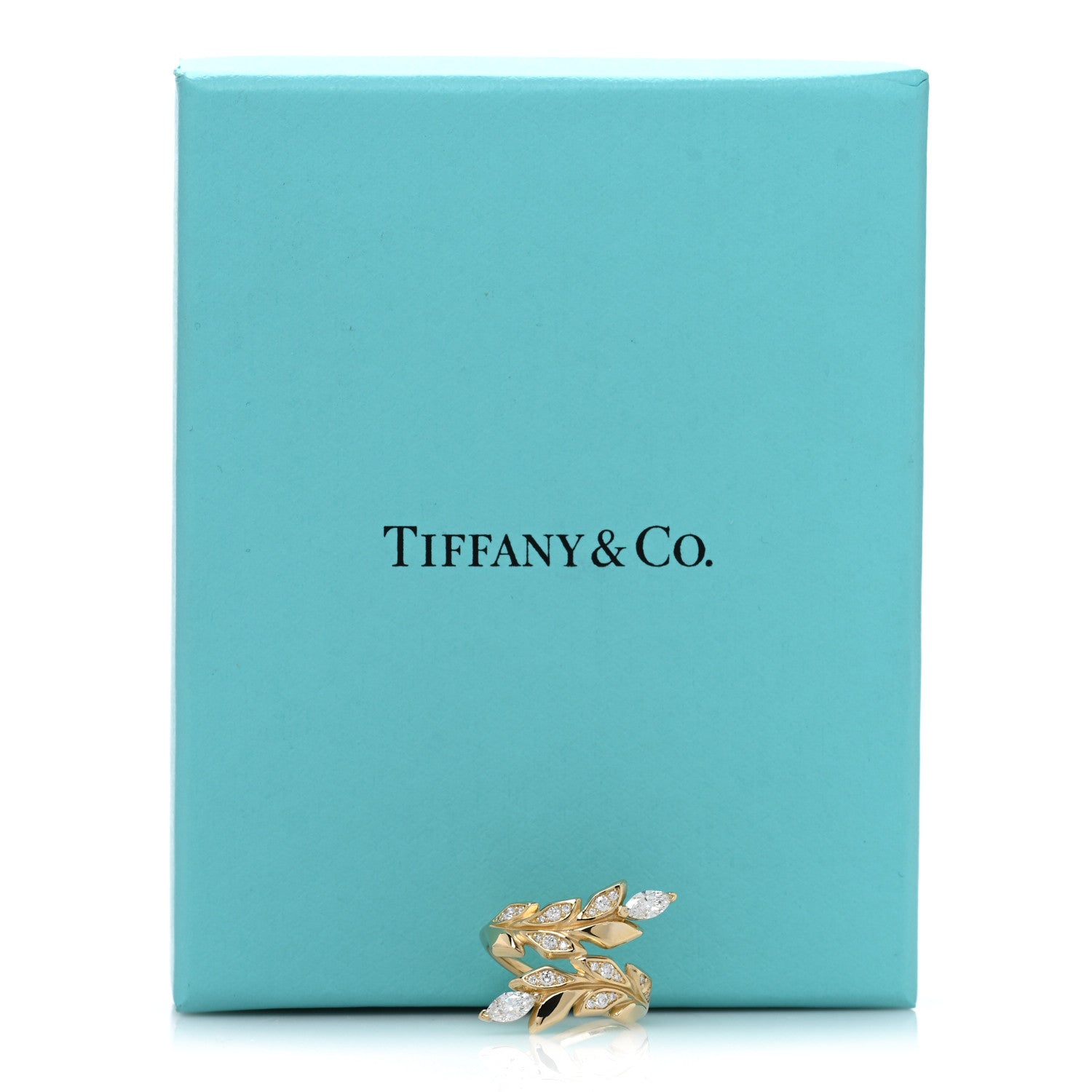 Tiffany 18K Yellow Gold Diamond Victoria Vine Bypass Ring 49 5 5 of 5