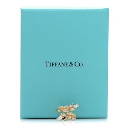 Tiffany 18K Yellow Gold Diamond Victoria Vine Bypass Ring 49 5 5 of 5