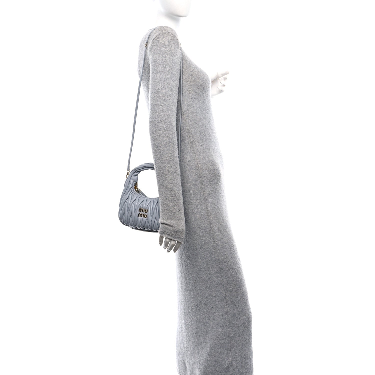 Miu Miu Nappa Matelasse Small Wander Hobo Fiordaliso 3 of 10