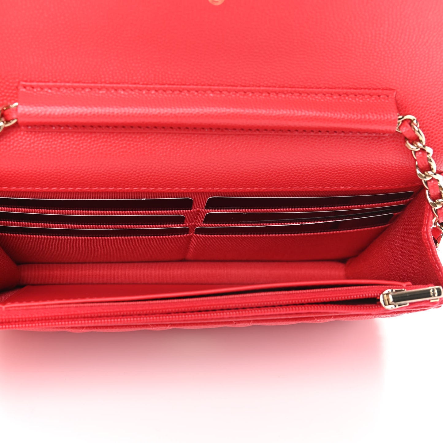 Caviar Quilted Wallet On Chain WOC Red