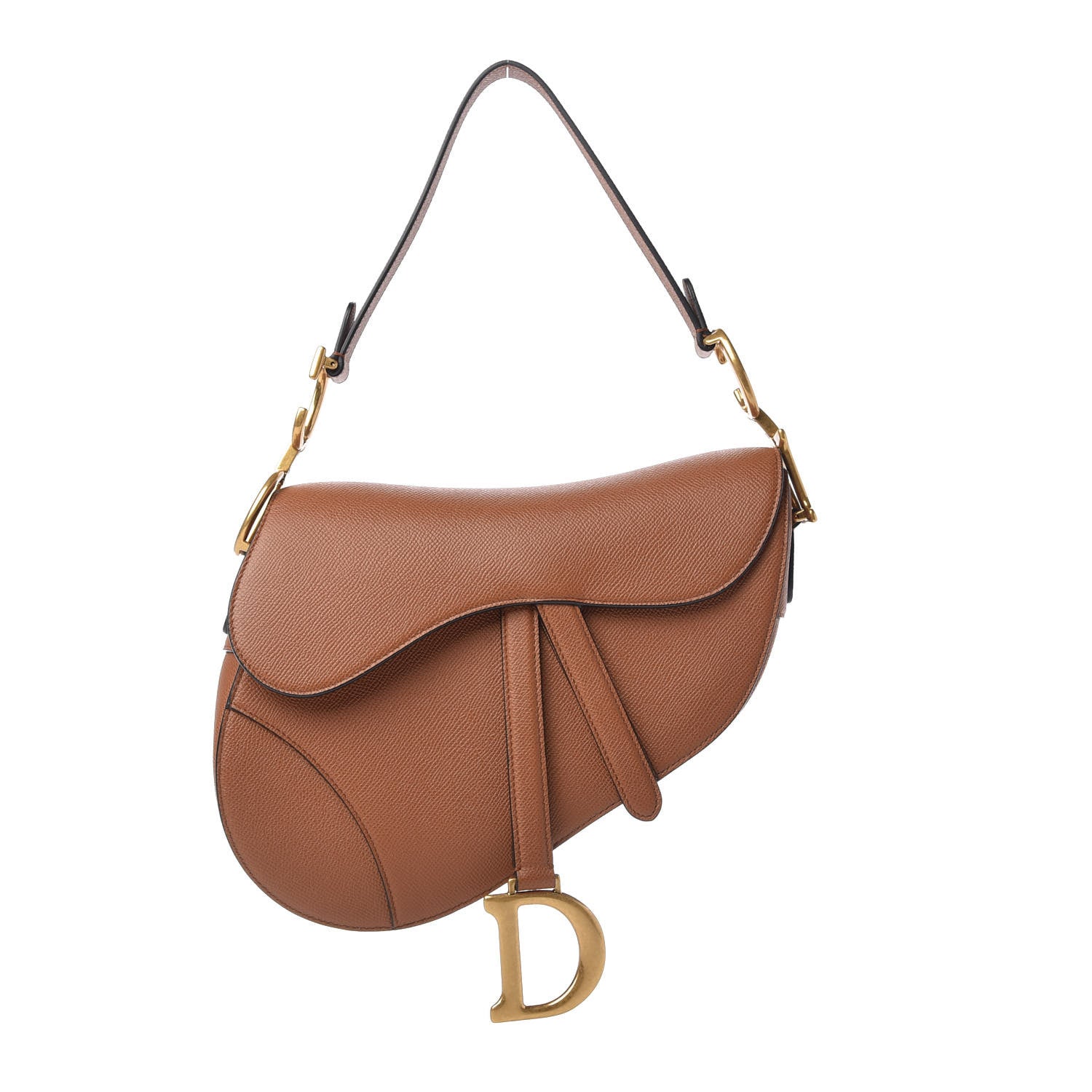 Christian Dior Grained Calfskin Saddle Bag Camello 1 of 11