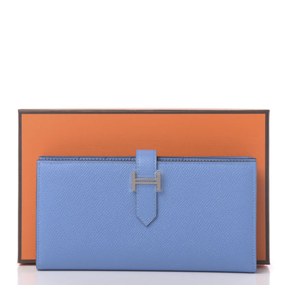 Hermes Epsom Bearn Gusset Wallet Bleu Paradis 10 of 10
