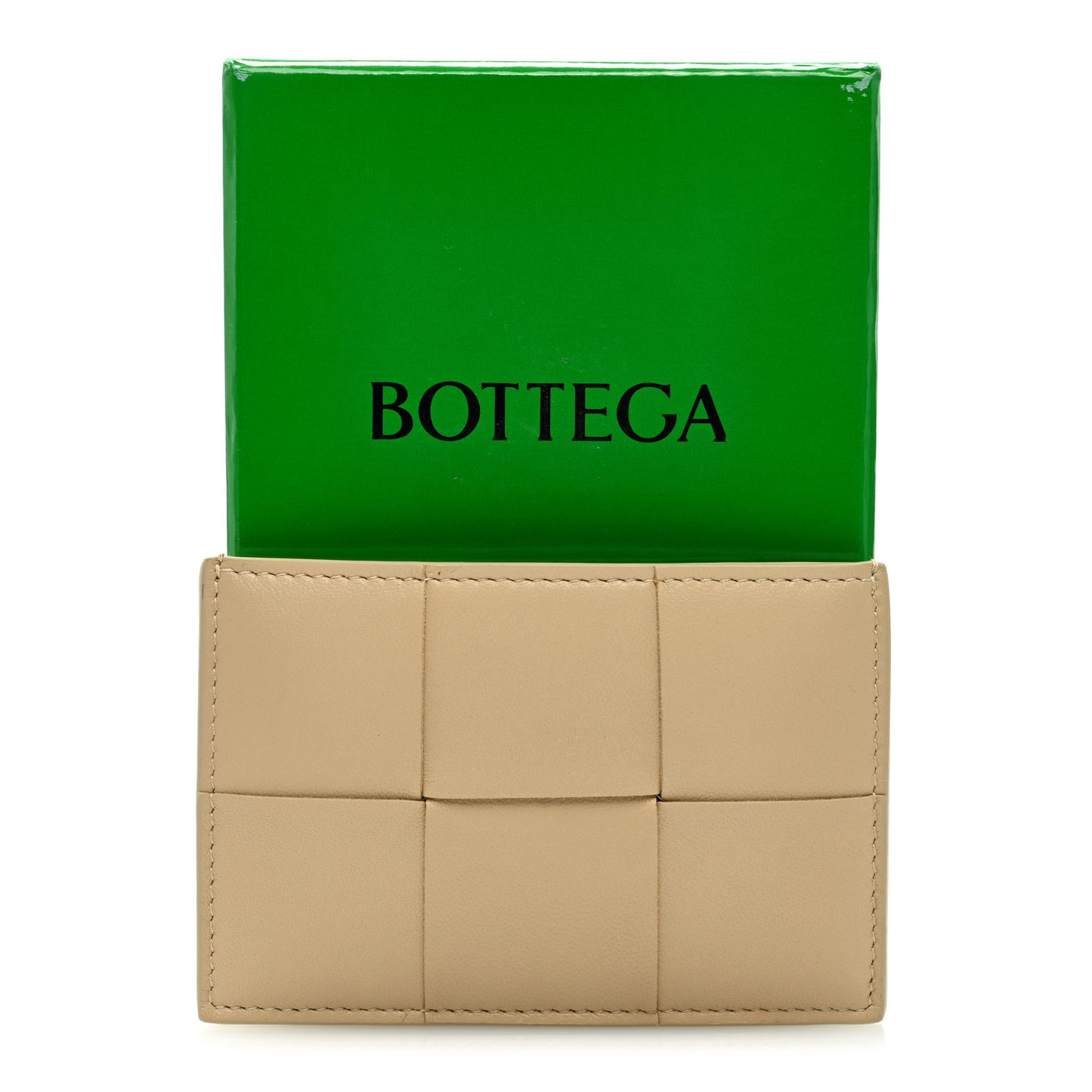 Nappa Intreccio Cassette Credit Card Holder Porridge