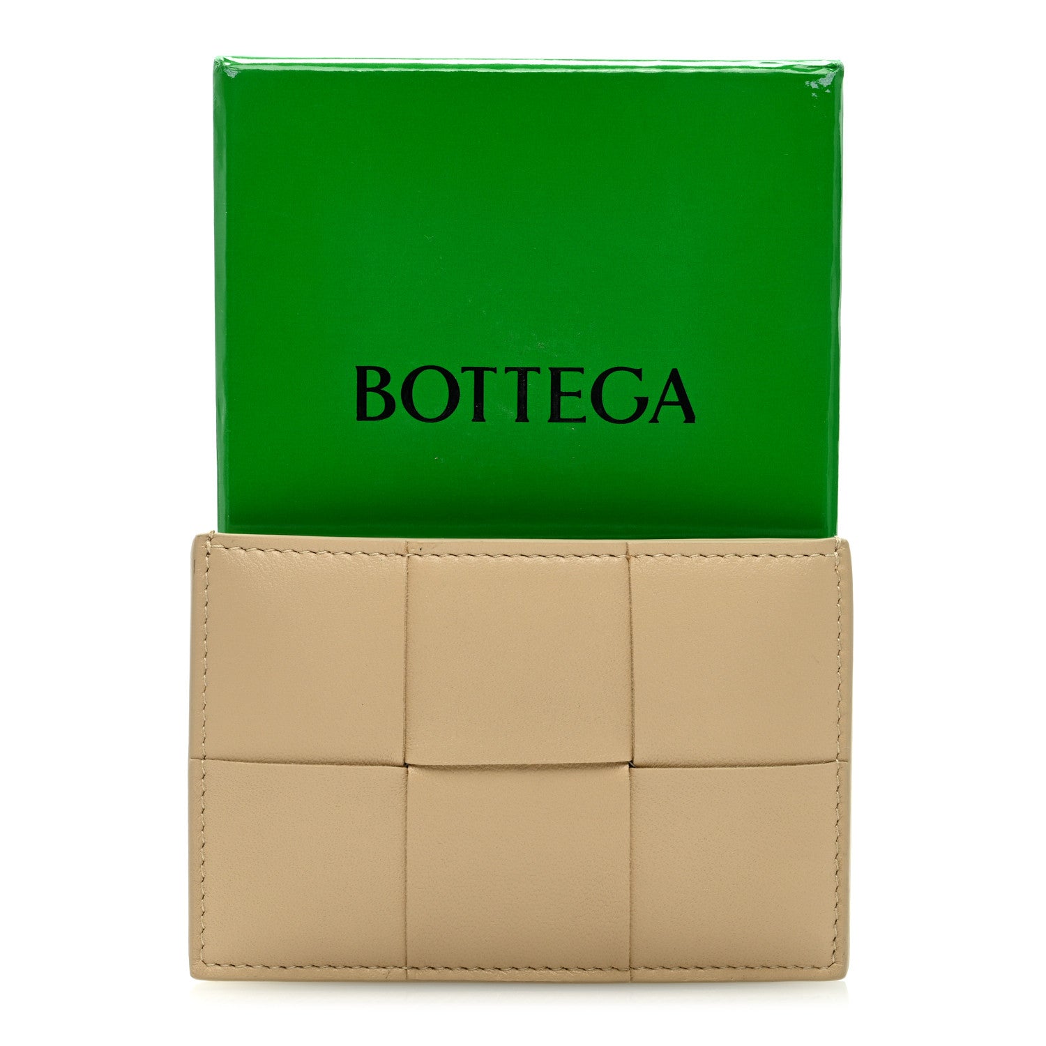 Bottega Veneta Nappa Intreccio Cassette Credit Card Holder Porridge 7 of 7