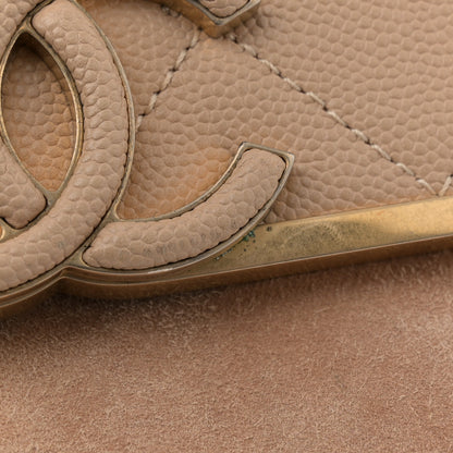 Chanel Grained Calfskin Stitched Enamel CC Flap Bag Beige 12 of 13
