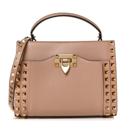 Valentino Garavani Vitello Small Rockstud Alcove Top-Handle Bag Rose Cannelle 1 of 7