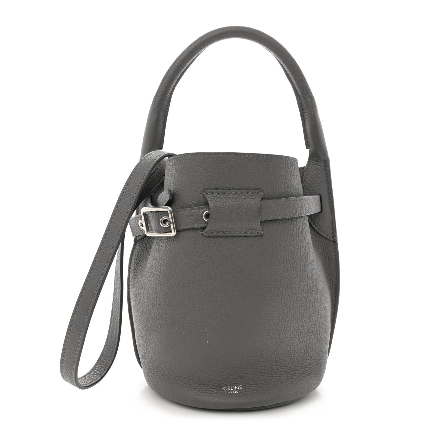 Supple Grained Calfskin Nano Big Bag Bucket Grey