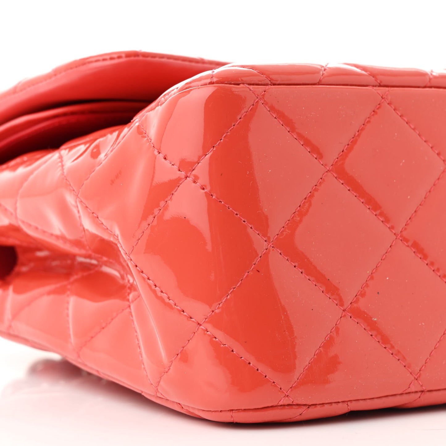 Patent Quilted Jumbo Double Flap Coral