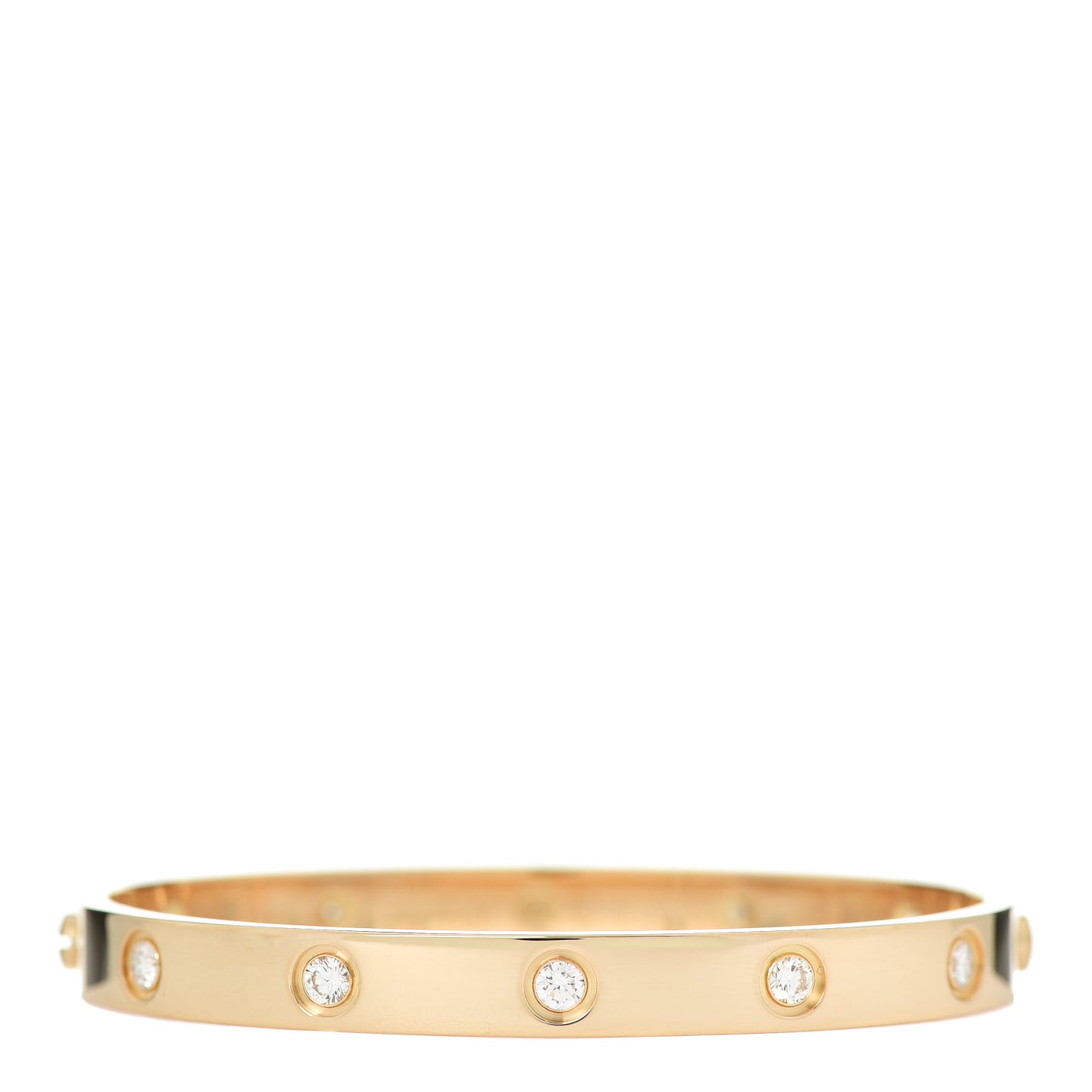 18K Yellow Gold 10 Diamond LOVE Bracelet 17