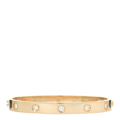 Cartier 18K Yellow Gold 10 Diamond LOVE Bracelet 17 1 of 6