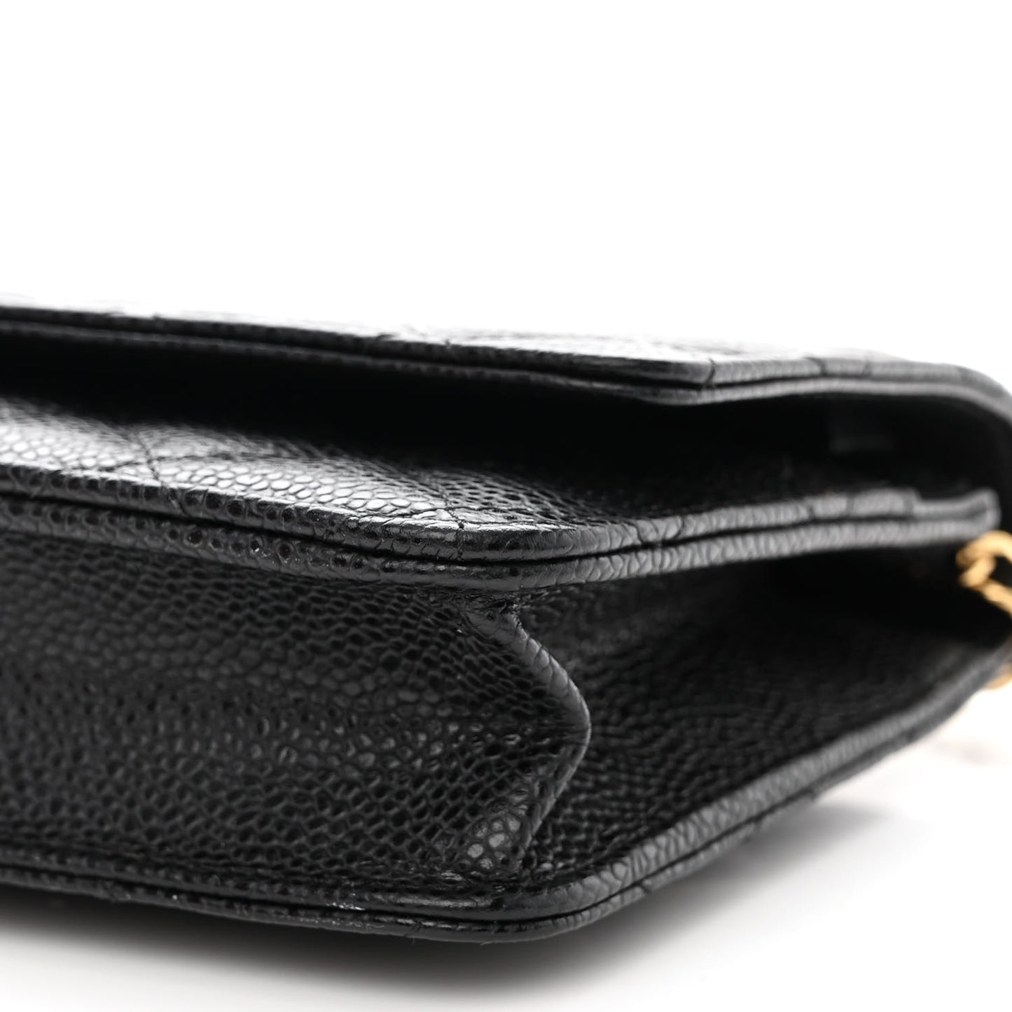 Caviar Quilted Wallet on Chain WOC Black