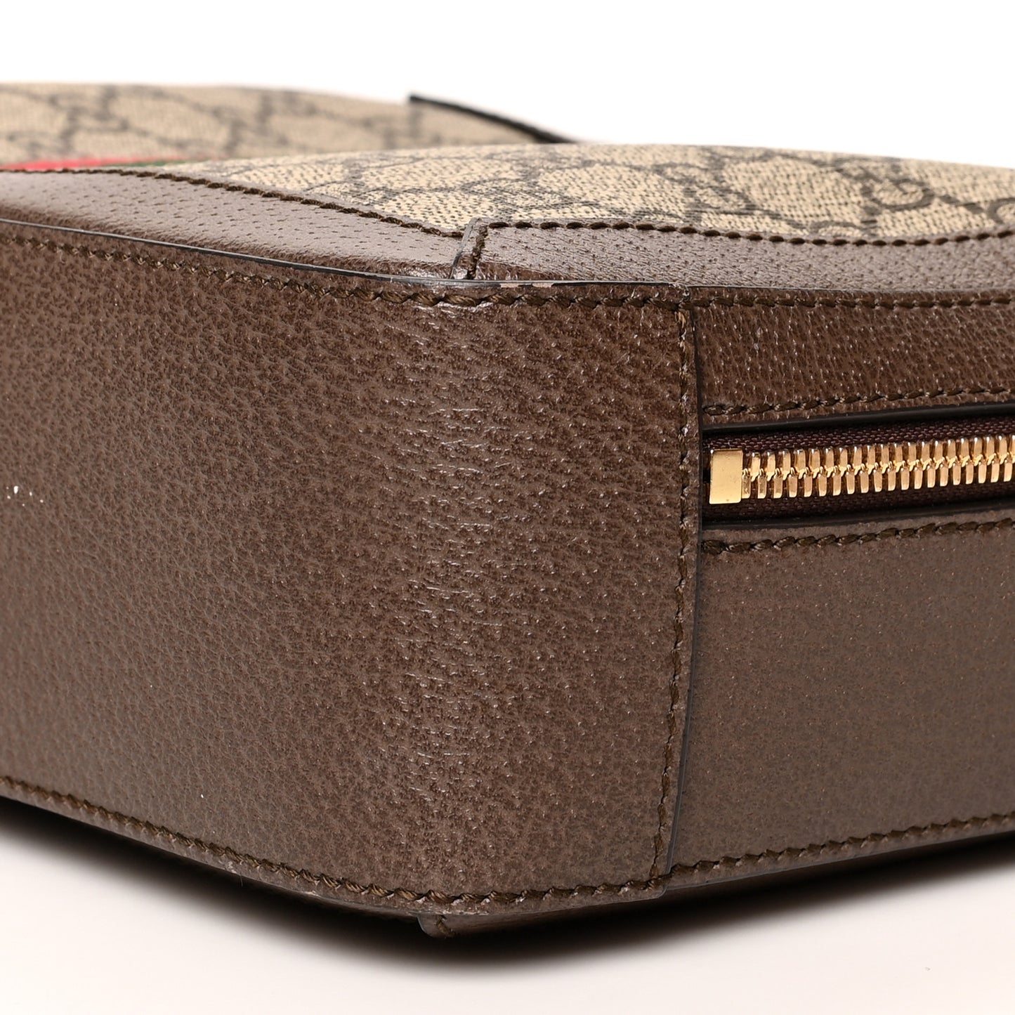 GG Supreme Monogram Web Small Ophidia Top Handle Shoulder Bag Brown