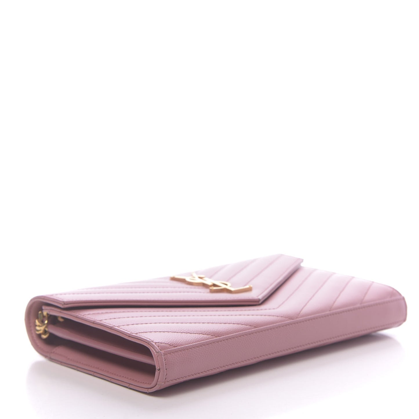 Grain De Poudre Matelasse Chevron Monogram Chain Wallet Tender Pink