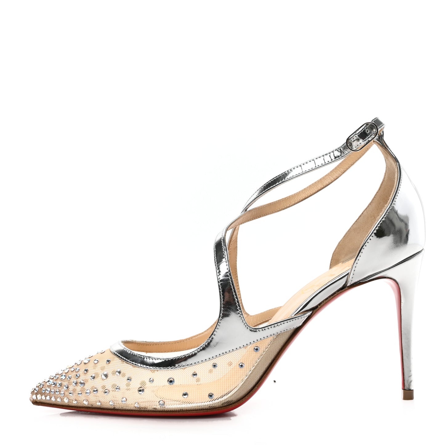 Dentelle Jacquard Strass Twistissima 85 Pumps 37.5 Silver