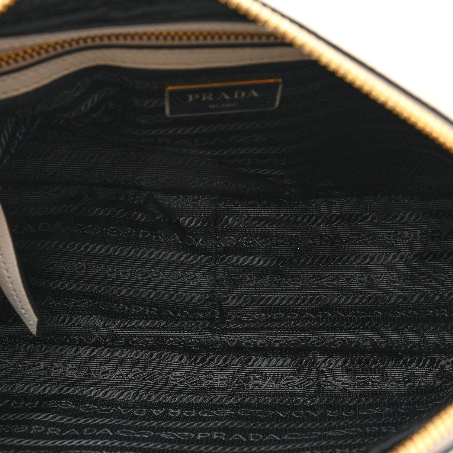 Prada Glace Calfskin Embossed Logo Camera Bag Talco 5 of 10