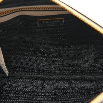Prada Glace Calfskin Embossed Logo Camera Bag Talco 5 of 10
