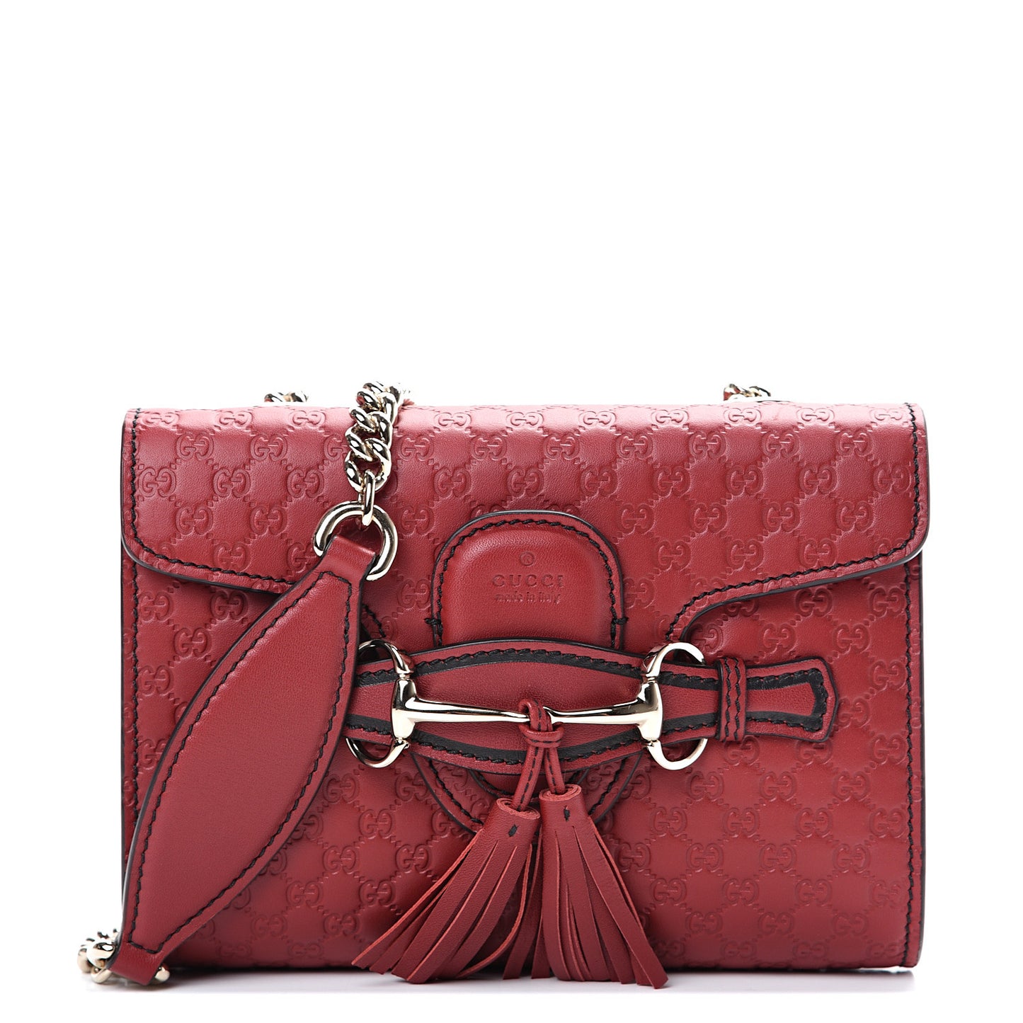 Soft Microguccissima Mini Emily Chain Shoulder Bag Rosso