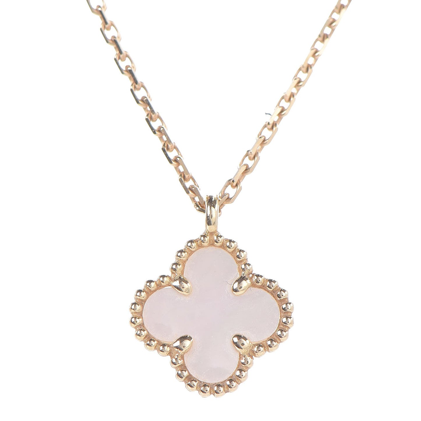 18K Yellow Gold Mother of Pearl Sweet Alhambra Pendant Necklace