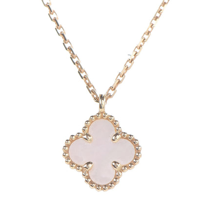 Van Cleef & Arpels 18K Yellow Gold Mother of Pearl Sweet Alhambra Pendant Necklace 4 of 8