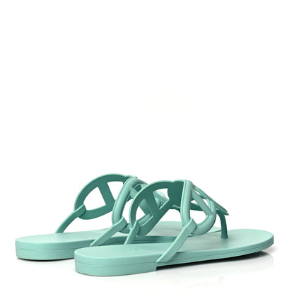 Hermes Rubber Womens Egerie Sandals 39 Vert Embrun 5 of 9